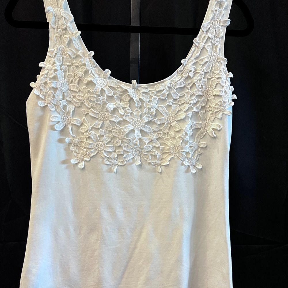 Essentials Boutique Essentials White Floral Lace Tank Top